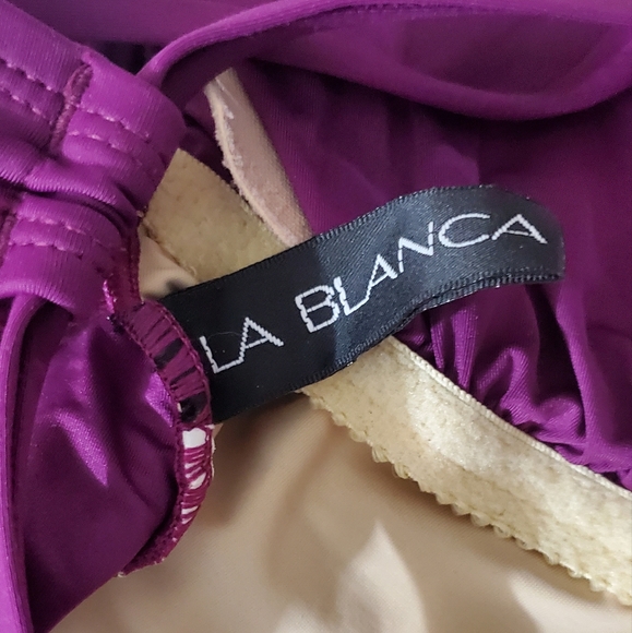 La Blanca Swim Island Goddess La Blanca High Neck Strapy Plum